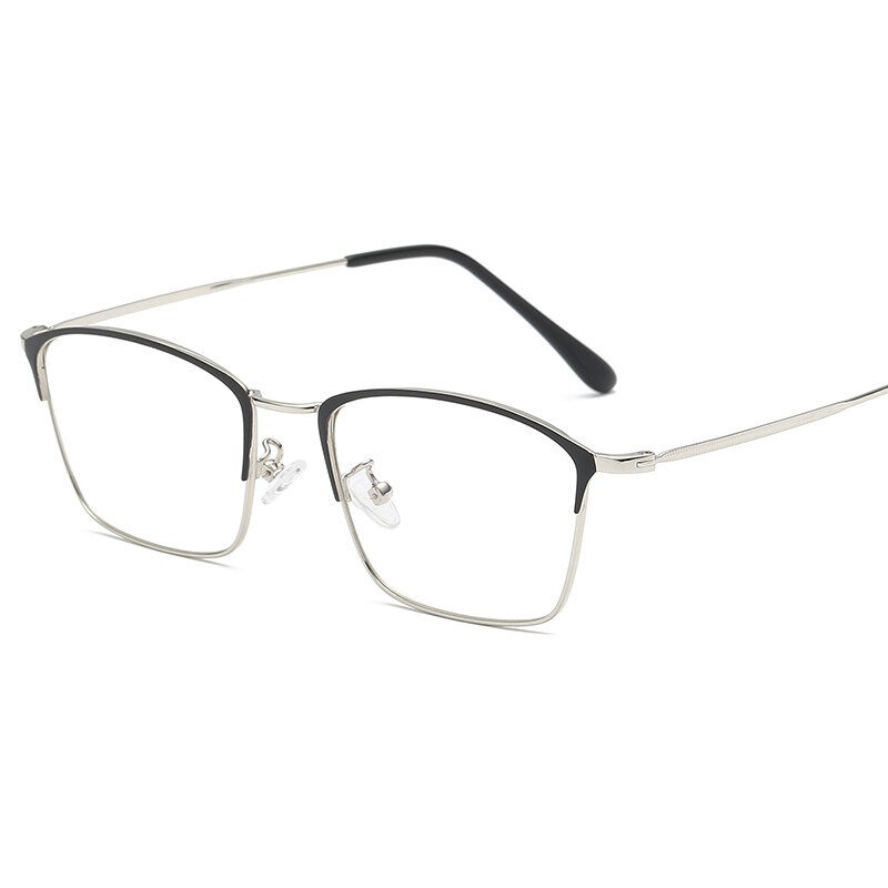 

Men Light Metal PC Anti-fatigue Anti-blue Light Vogue Square Clear Lens Glasses