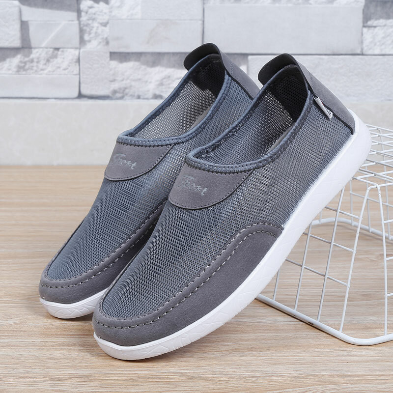 Men&#039;s Fabric Mesh Breathable Lightweight Soft Sole Casual Flats