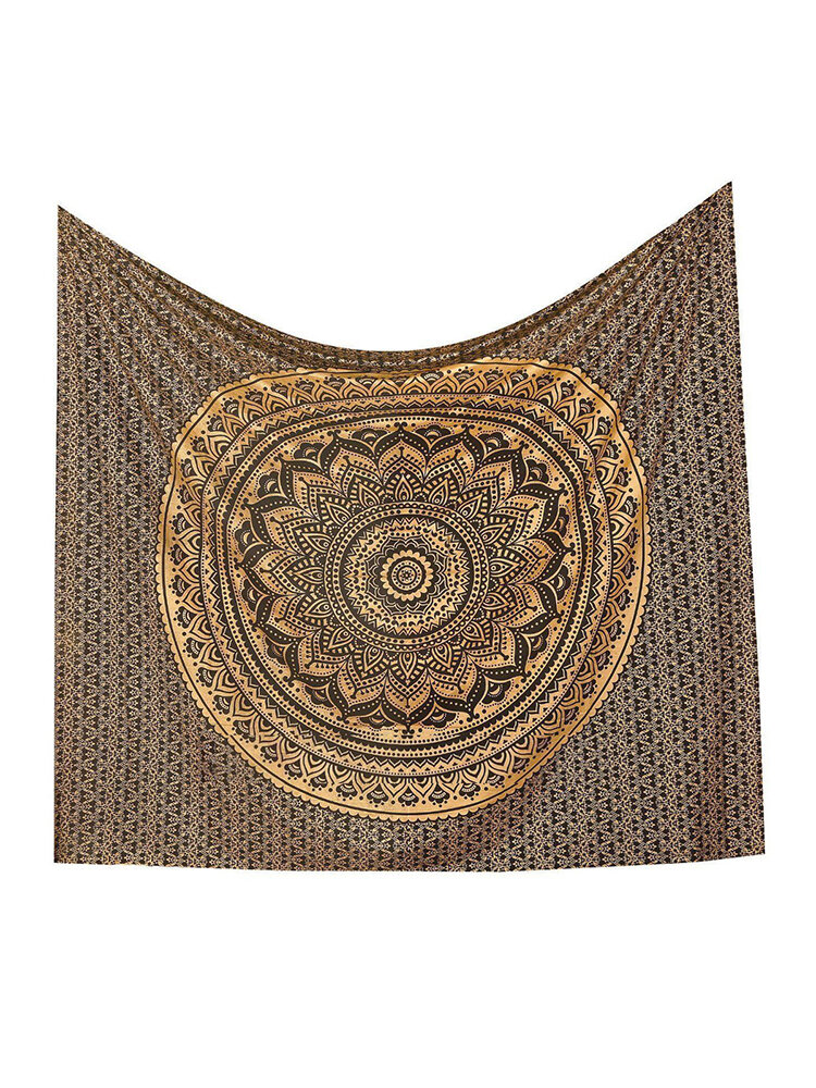 

145*145cm Indian Ombre Mandala Gold Tapestry Wall Hanging Blanket Art Throw Bedding Bedspread