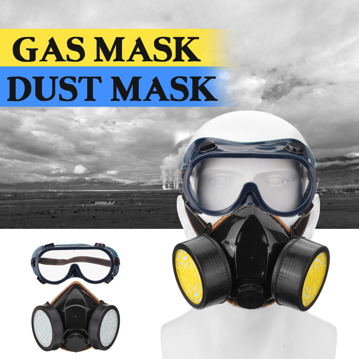 ガスマスク保護フィルター化学防毒マスク安全防塵マスク | Newchic 日本