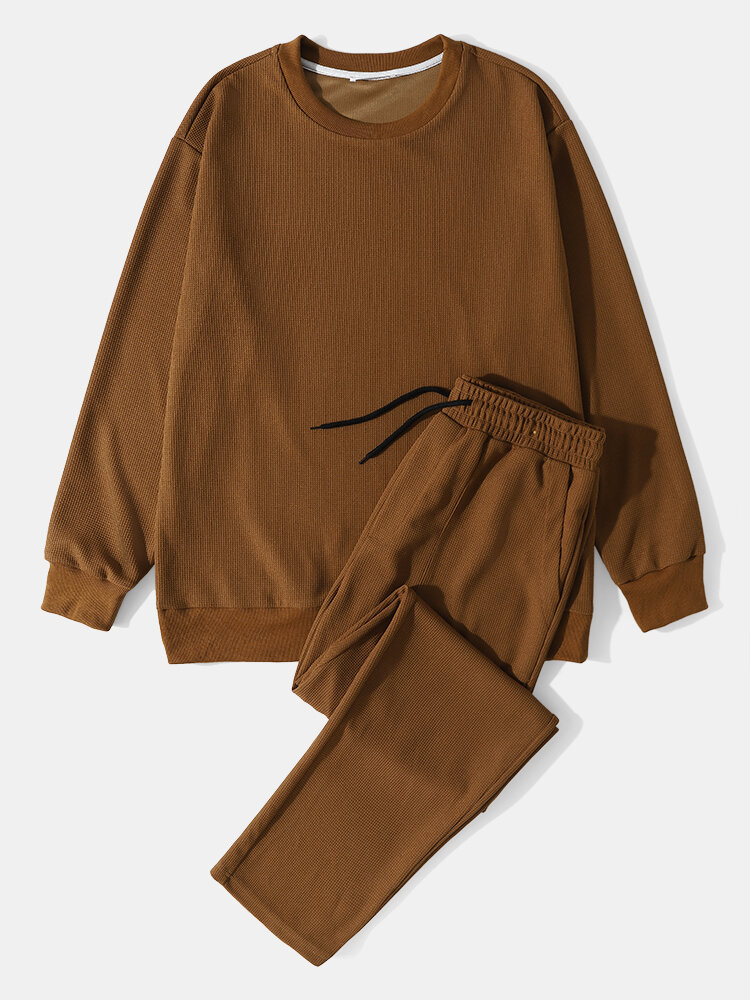 

Knitted Texture Sweatshirt Co-ords, Coffee