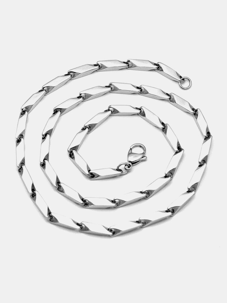Trendy Simple Rhombus Chain Titanium Steel Necklace