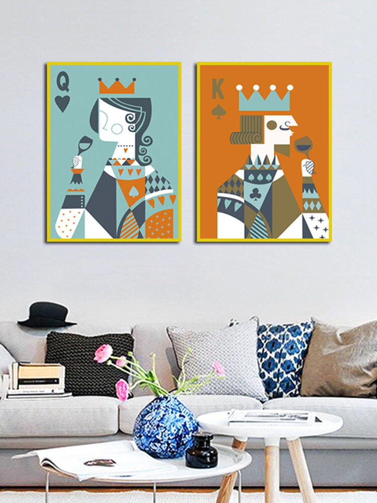

Miico Hand Painted Combination Decorative Paintings King And Queen Painting Wall Art For Home Decor