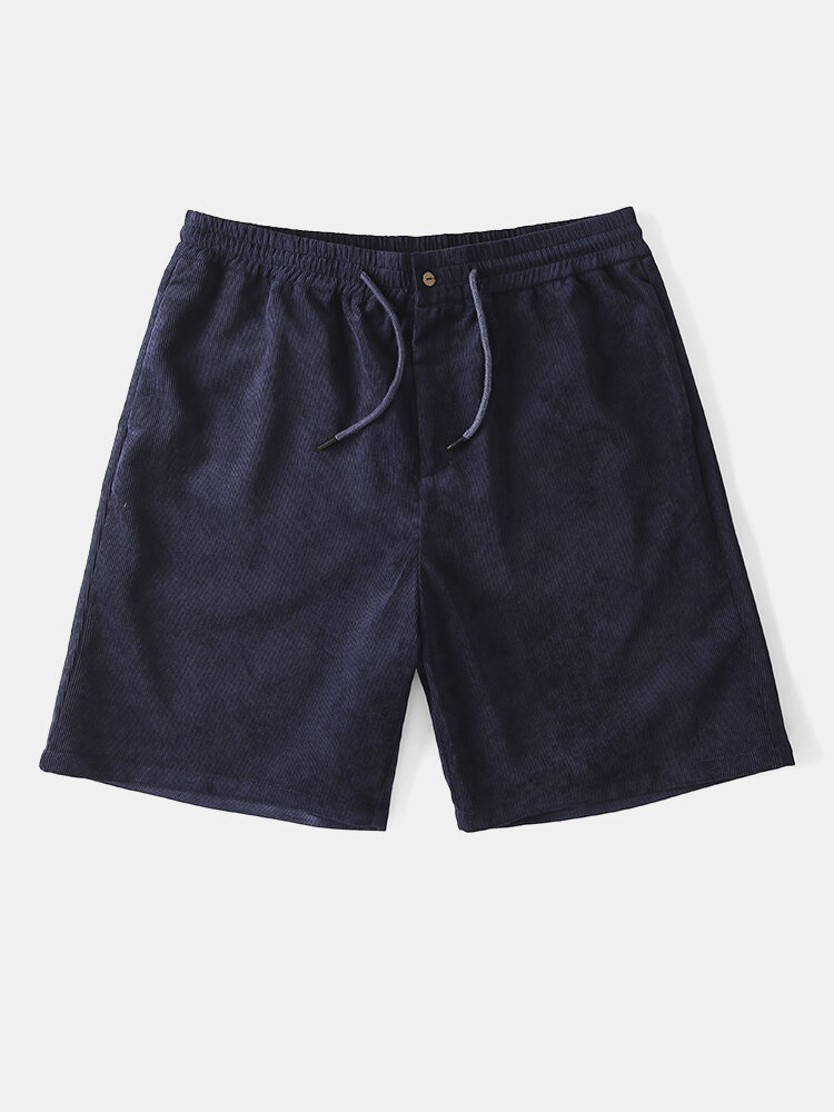 

Corduroy Zipper Fly Basics Shorts, Navy