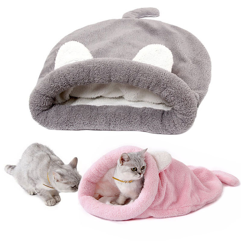 Cute Cat Sleeping Warm Bag Dog Bed Pet Puppy House Soft Mat Cushion Pets Accessories 