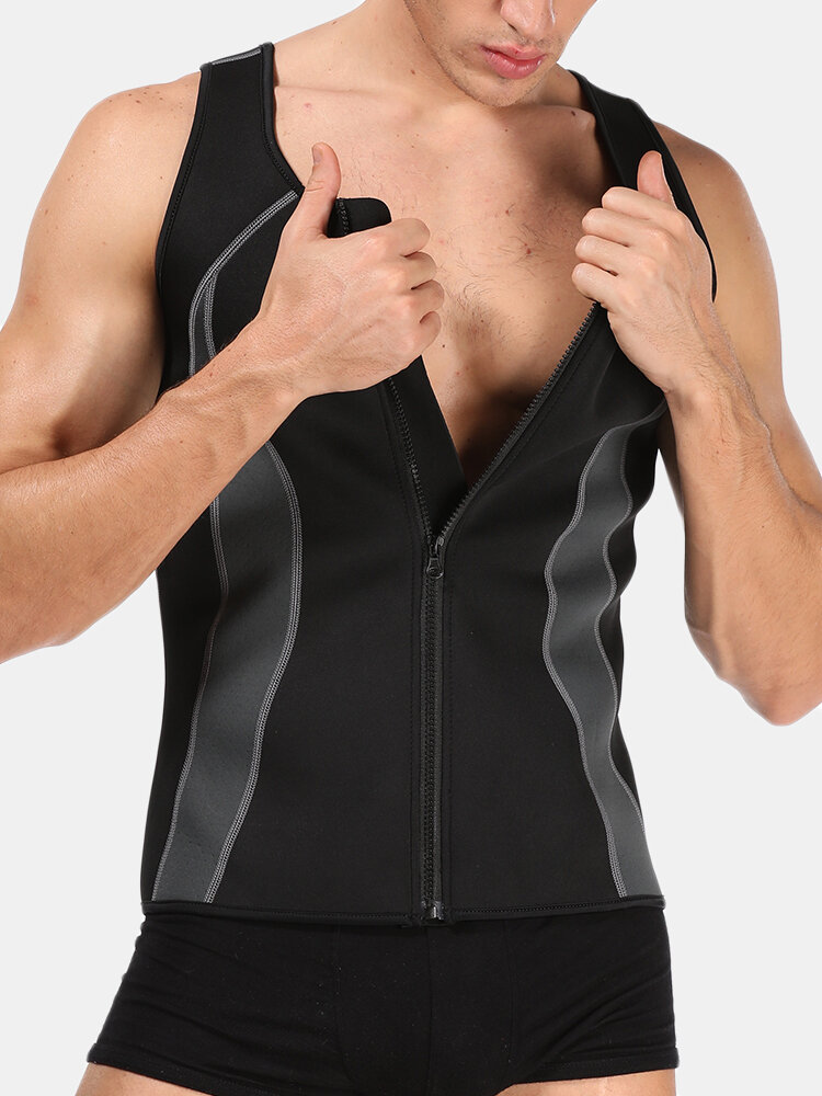 Men Sweat Sauna Neoprene Shaper Vest Muscle Body Building Sweating Suit Fitness Tops