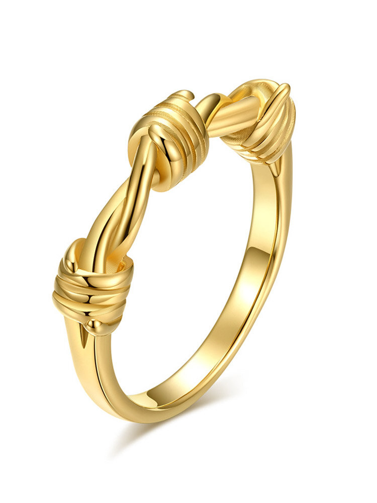 Trendy Simple Knots Circle-shaped Titanium Steel Ring
