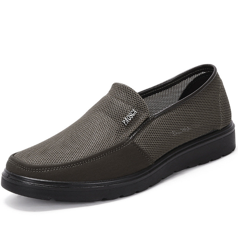 Large Size Men Mesh Splicing Soft Sole Slip On Casual Shoes