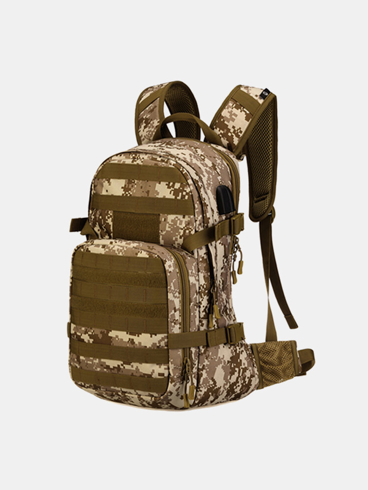 Men USB Charging Large Capacity Backpack Climbing Bag Outdoor Travel Rucksack