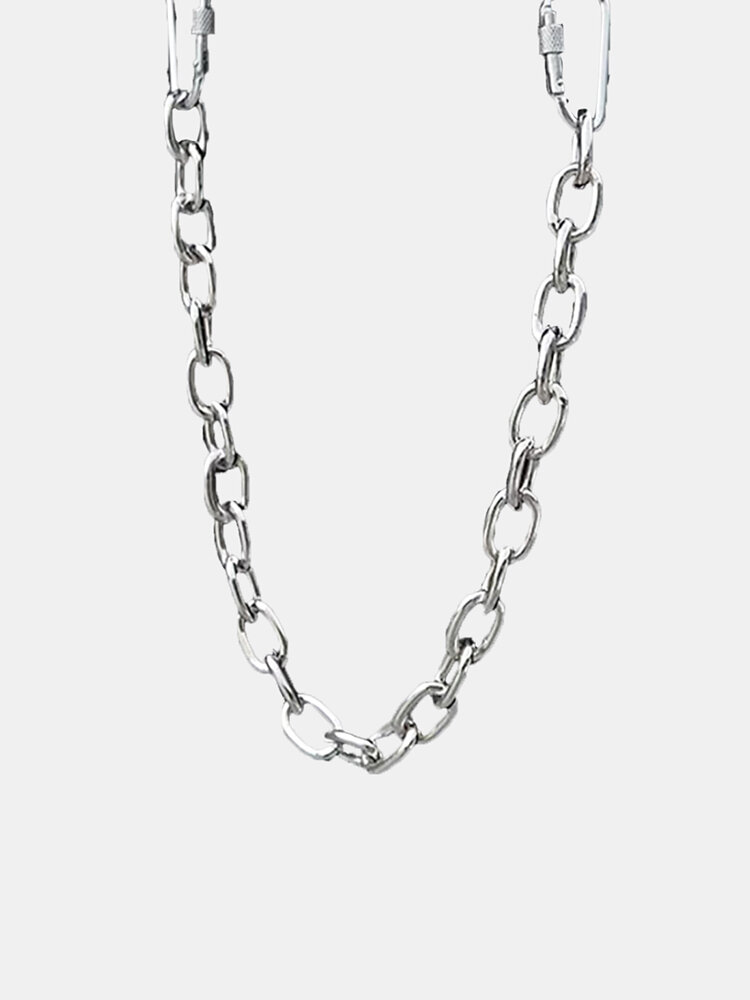 

Below 60cm Alloy Elastic Lock Multi-purpose Used As Necklace Pants Chain Waist Chain, Silver