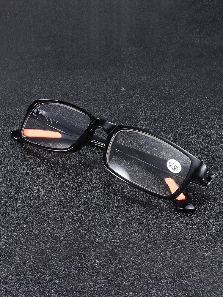 Minleaf TR90 Portable Durable Light Weight Resin Black Flexible Reading Glasses Eye Health Care