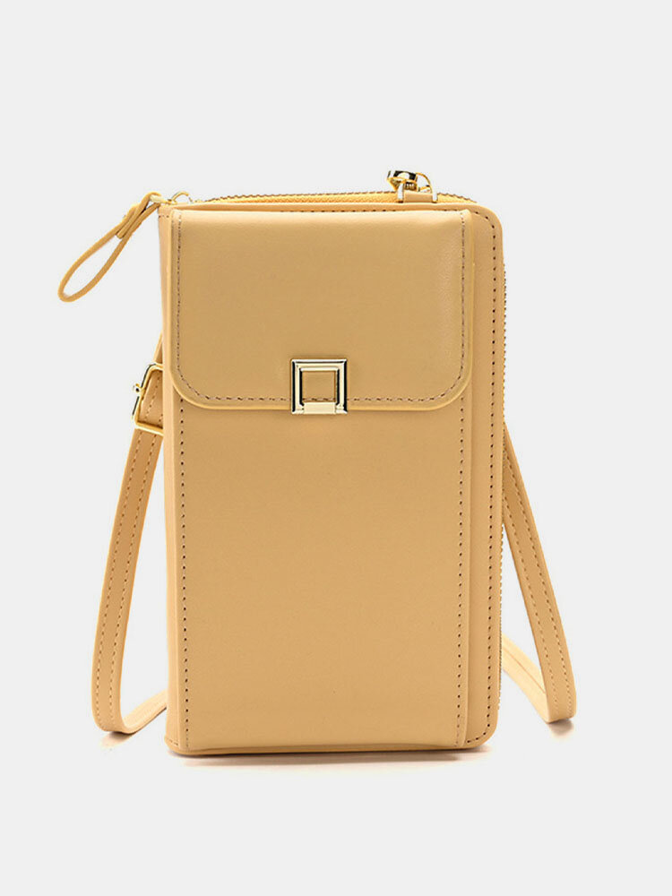 JOSEKO Women's Faux Leather Fashion Casual Phone Bag Multifunctional Long Wallet Crossbody Bag