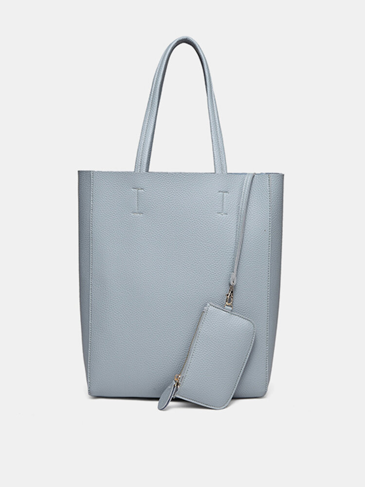 Soft Leather Large Capacity Tote Handbag Shoulder Bag For Women