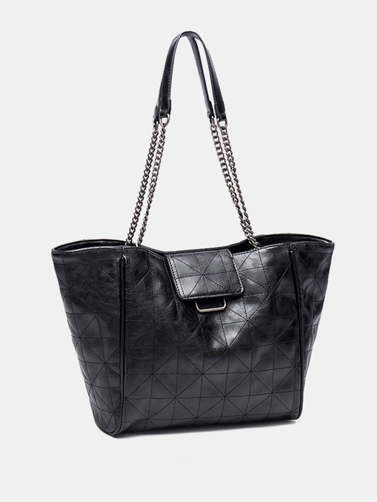 JOSEKO Women's PU Leather Versatile Tote Bag Handheld One Shoulder Bucket Bag Large Capacity Shopping Bag