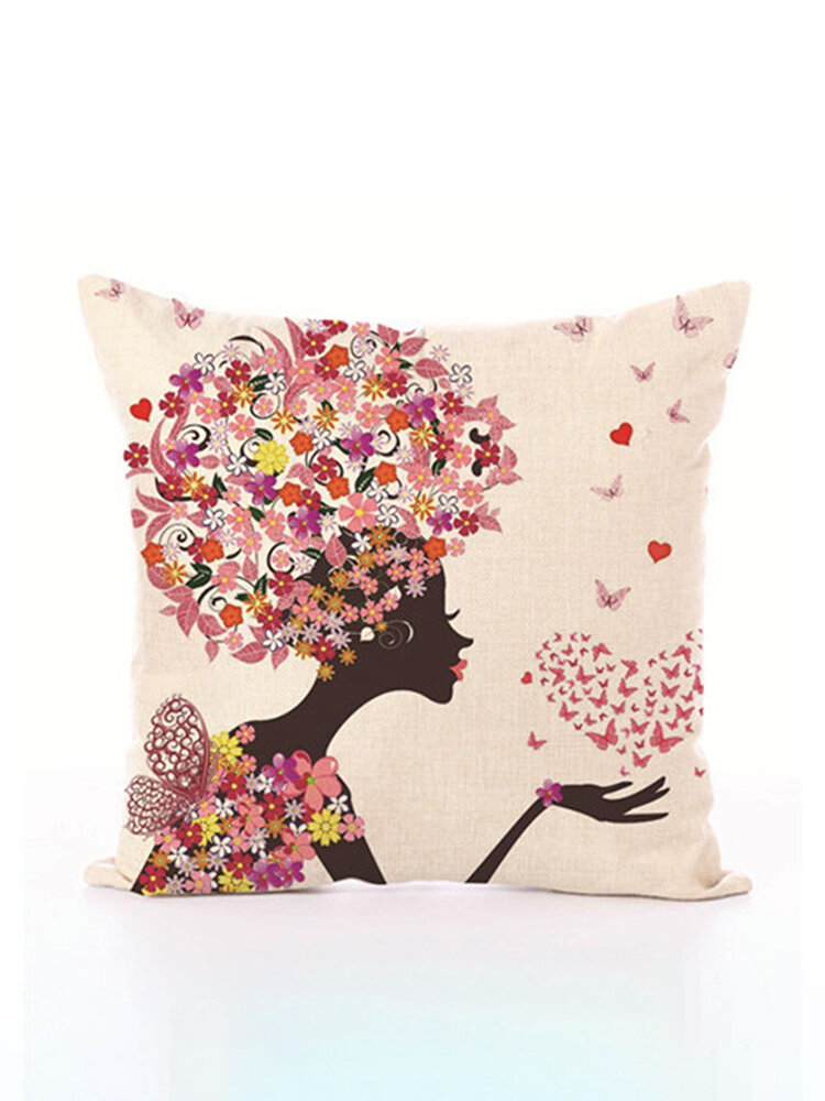 Fairy tales Flower Style Printed Pillow Cover Butterfly Girls Pillow Case house Bed Hotel Decorative