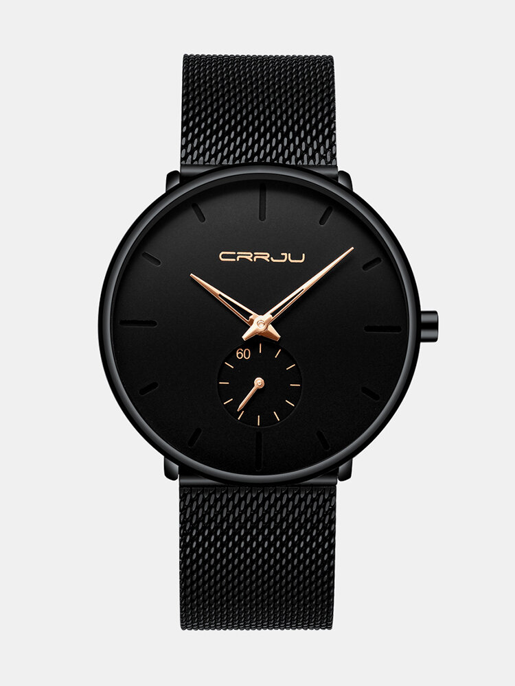 Fashion Quartz Watch Simple Dial Bright Needle Waterproof Thin Men Quartz Watch