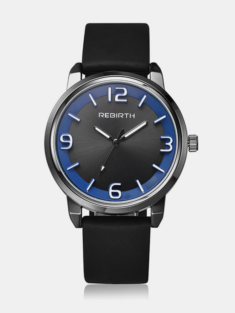

REBIRTH Casual Silicone Sport Big Number Quartz Wrist Watch Minimalist Watches for Men Women, Red;black;blue;white