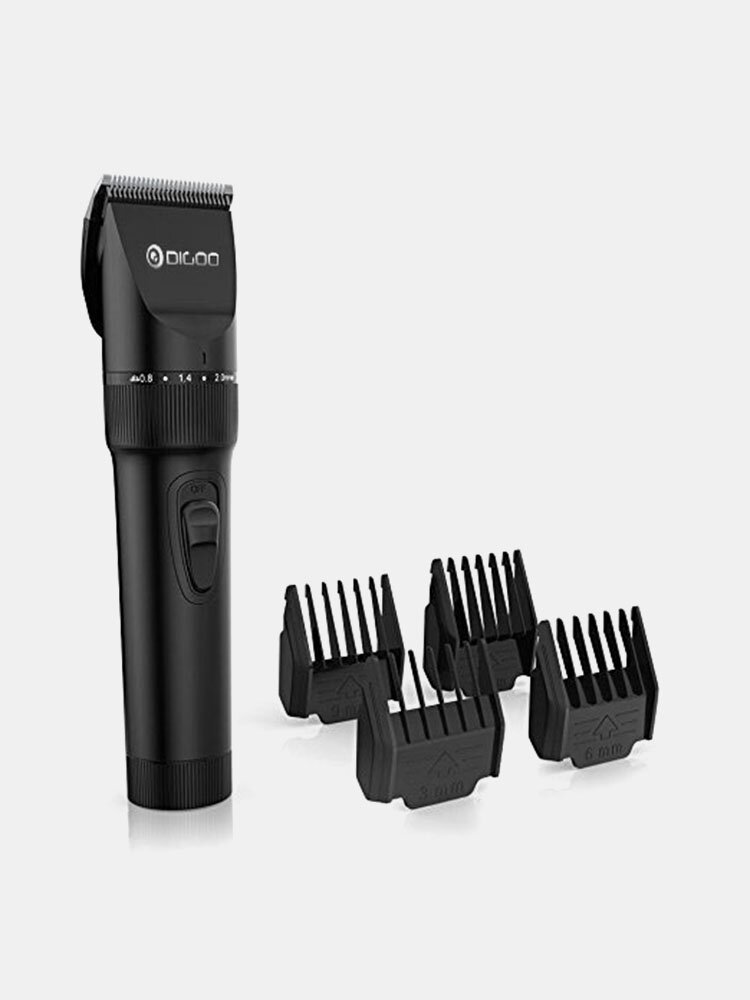 Digoo BB-T2 USB Ceramic R-Blade Pet Hair Clipper Trimmer Rechargeable 4X Extra Limiting Comb Razor Silent Motor for Dog