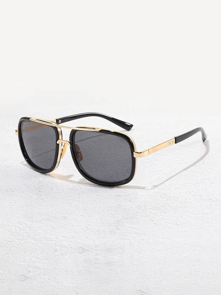 Unisex Metal Full Frame Double Bridge HD Anti-UV Sunglasses