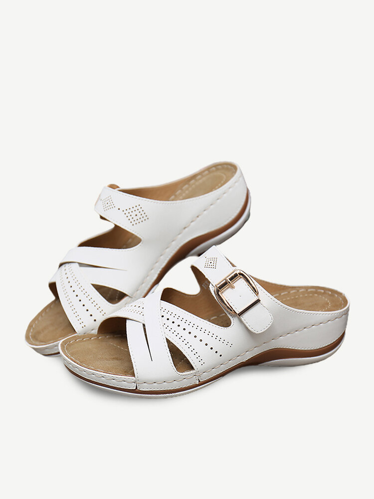 Women Summer Classical Soft Non Slip Backless Slip On Daily Sandals