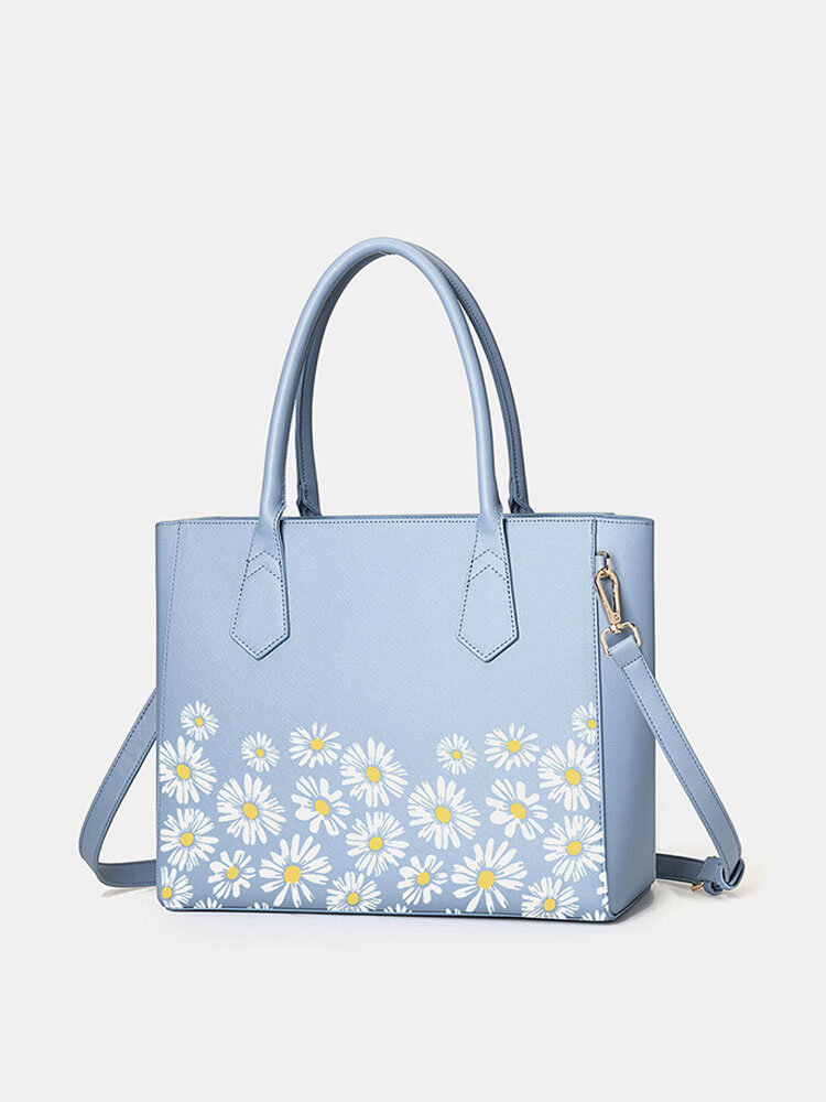 Women Daisy Multifunction Multi-pocket 13.3 Inch Laptop Key Handbag Shoulder Bag