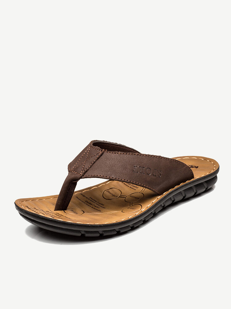 

Men Clip Toe Soft Sloe Water Beach Sandals Casual Flip Flops, Black;brown