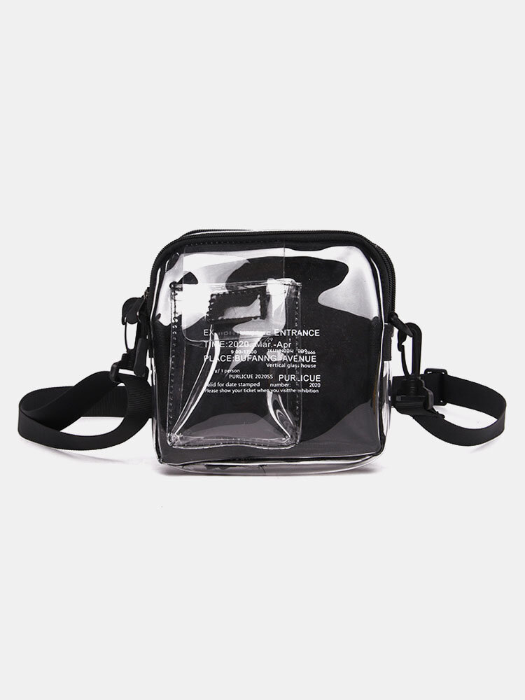 Casual PVC Transparent 5 Inch Phone Bag Interior Slot Pocket Crossbody Bag For Unisex
