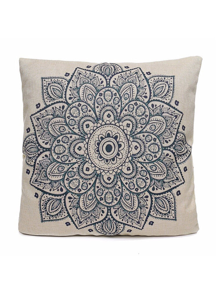 

44x44cm Euro Style Flower Printing Cotton Linen Pillow Case Cushion Cover Sofa Car Home Decor