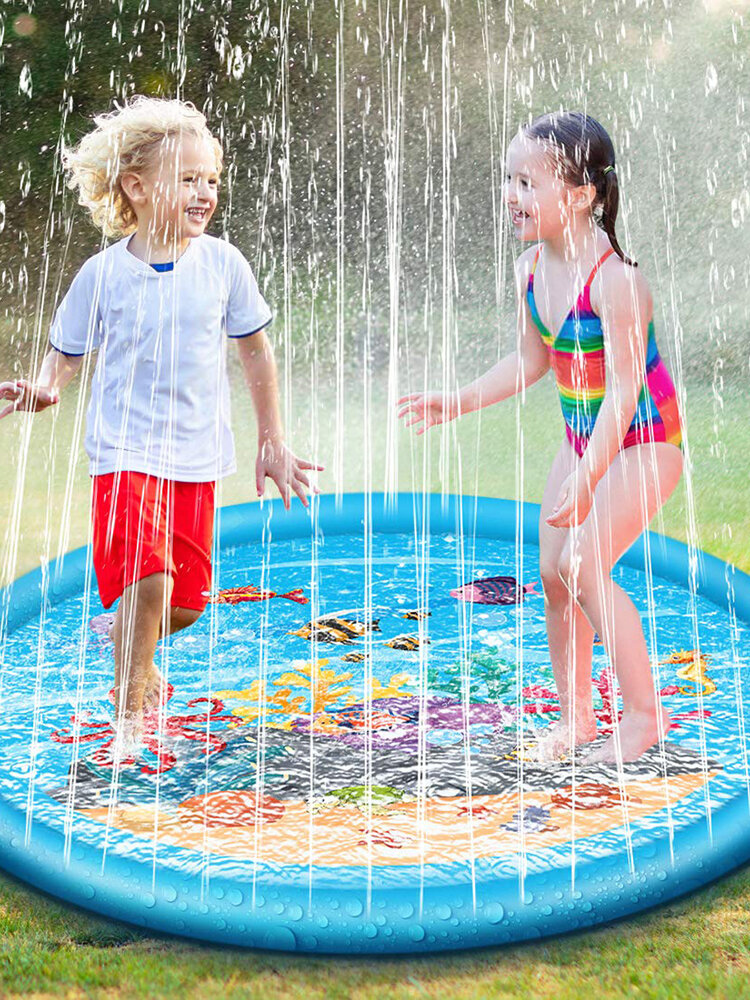 Outdoor Inflatable Sprinkler Pad Sprinkle and Splash Water Play Mat Toy for Kids 