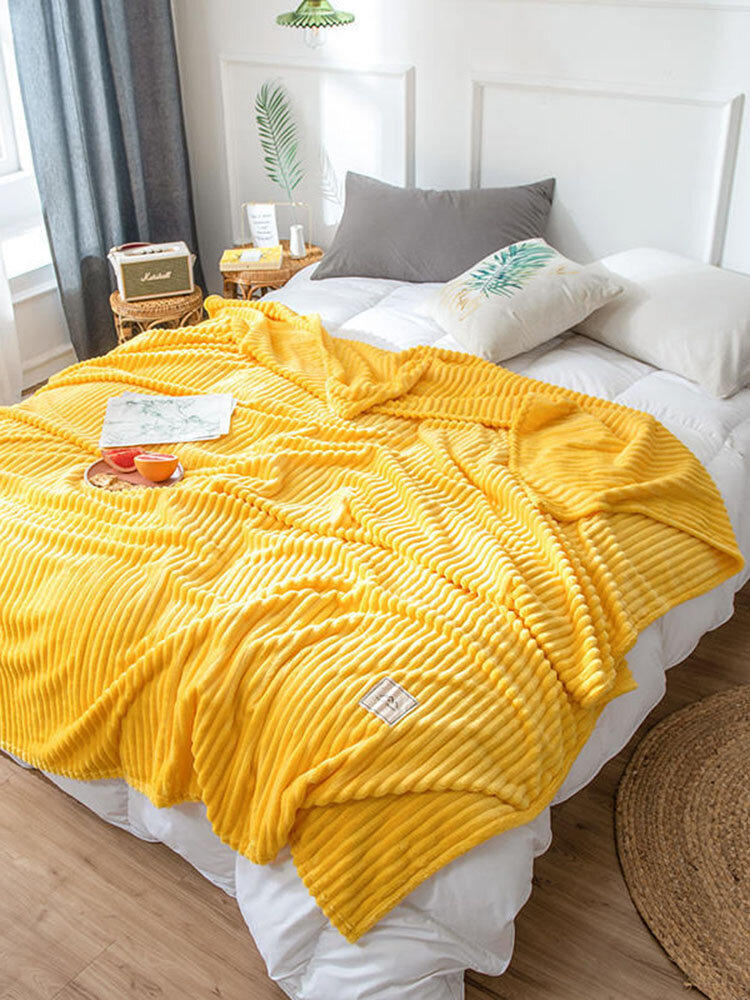 

Solid Color Soft Flannel Coral Fleece Blanket Sheet