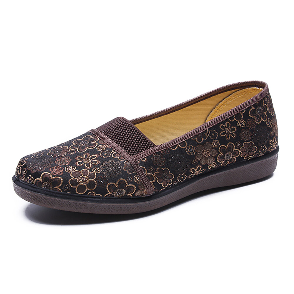 Women Breathbale Cloth Elastic Band Casual Flat Loafers