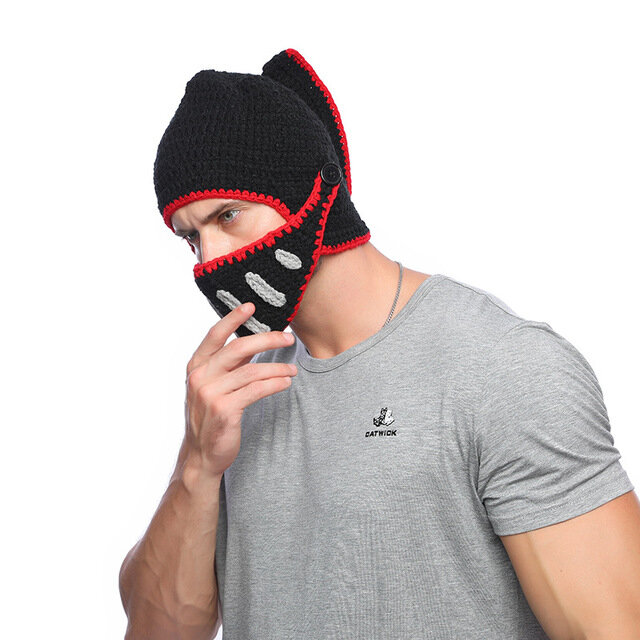 Warrior Knit Hat Gladiator Handmade Knit Mask Cap