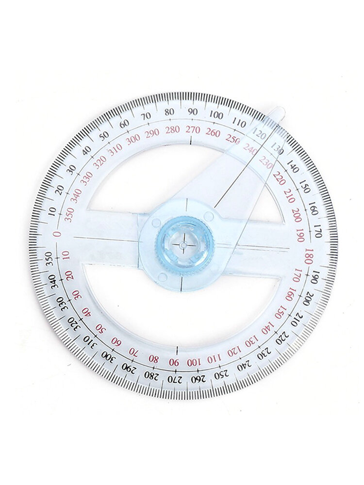 

Plastic 360 Degree Protractor Ruler School Office Angle Finder Swing Arm 10cm