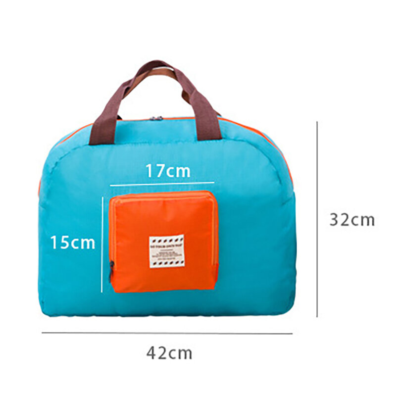 Folding Shoulder Storage Bag Korean Polyester Luggage Storage Bag Travel Shopping Tote Bag