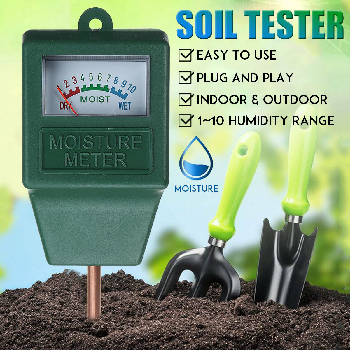 

Soil pH Meter Soil Tester Light Detector Soil Acidity PH Meter Soil Moisture Thermometer