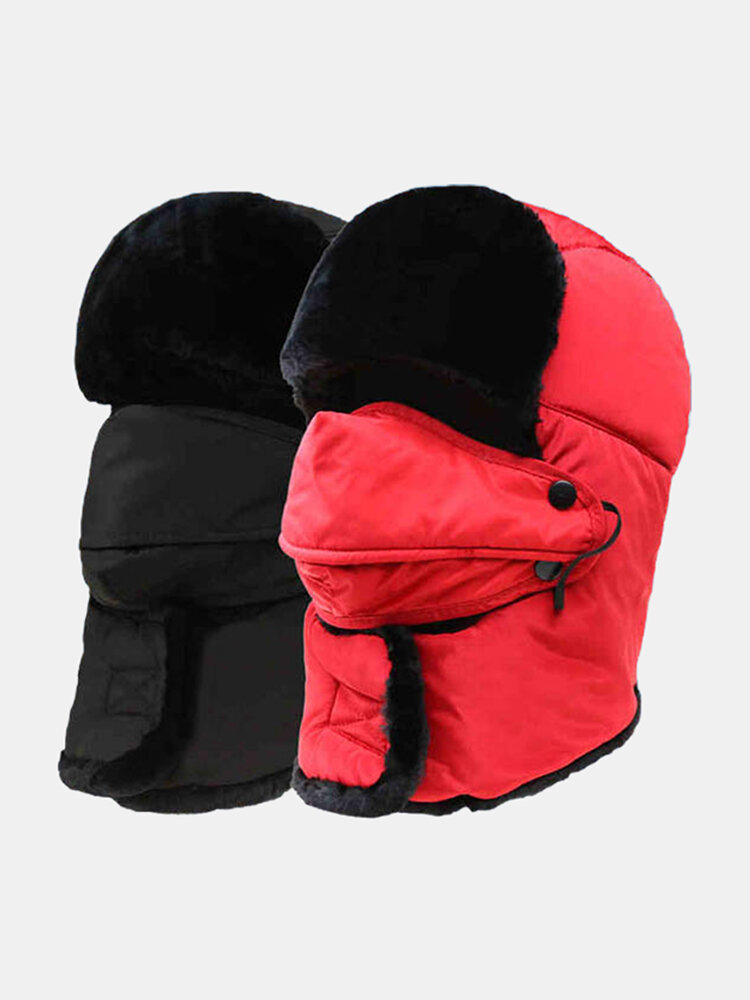 Mens Women Waterproof Skiing Windproof Reflective Thickening Full-protection Mask Face Warm Neck Hat