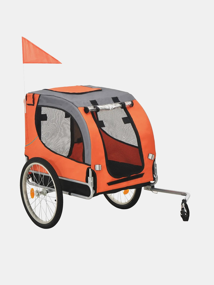Luxuries Pet Bike Trailer Suitable for Big and Small Dogs, Folding Storage, Detachable, Easy to Install, Breathable Protective Net Pet Cart