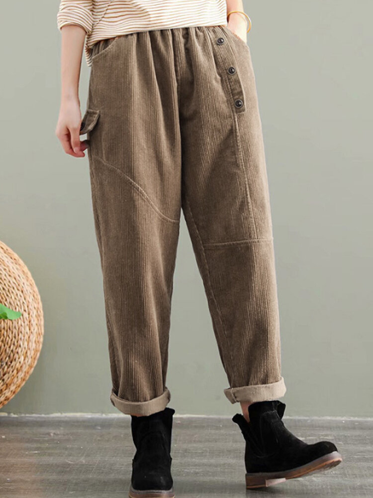 

Vintage Corduroy Harem Pants, Gray