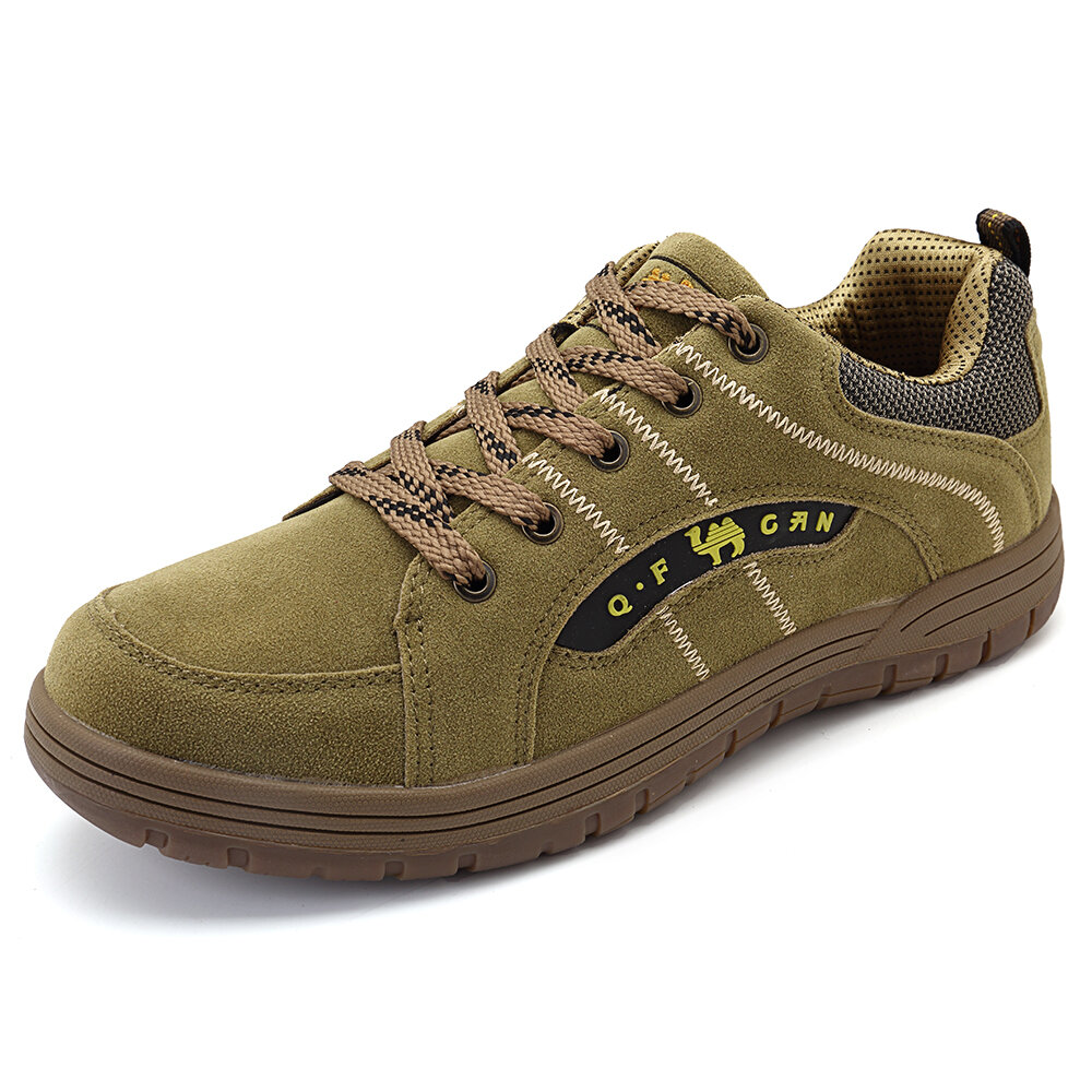 Men Suede Slip Resistant Wearable Outdoor Casual Hiking Sneakers 