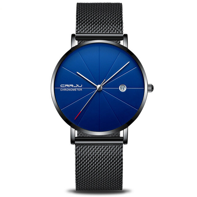 

Business Style Men Wrist Watch Date Display Analog Full Steel Quartz Watch, 01;02;03;04;05