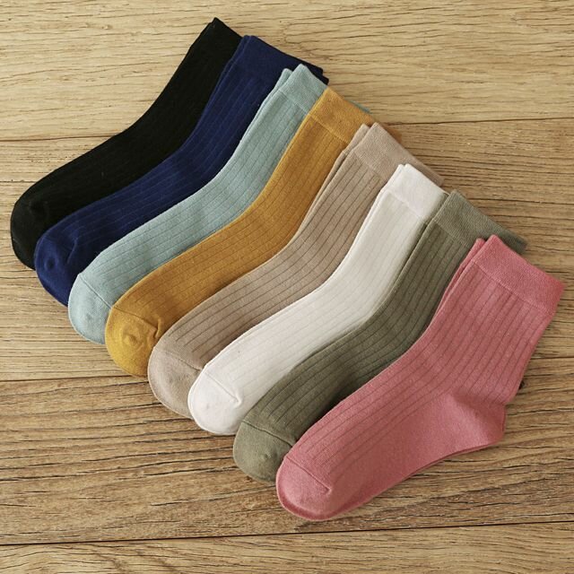 

New Product Pumping Socks Japanese Wild Color In The Tube Socks Cotton Fashion Socks Women, Light green;black;navy;rubber red;white;light coffee;yellow;army green
