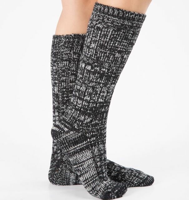 

Christmas Thick Wool Socks Knit Warm Mix Color Medium Socks, Dark coffee / beige;zhang qing / light gray;dark gray/light gray;white/black;black white;black/wine red
