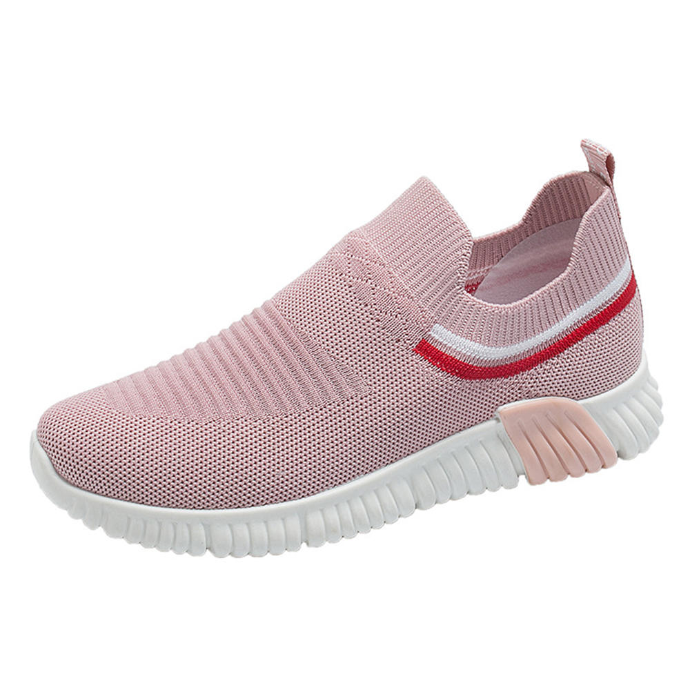 Outdoor Mesh Knitted Slip On Lazy Lightweight Casual Sport Shoes