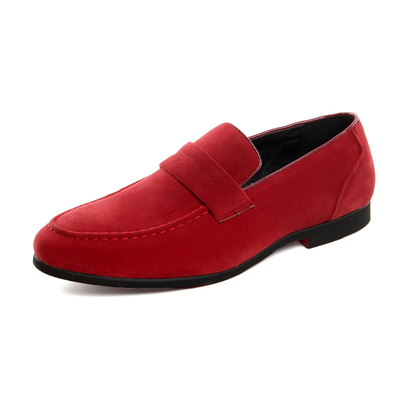 Men Microfiber Suede Pure Color Slip On Soft Comfy Casual Loafers