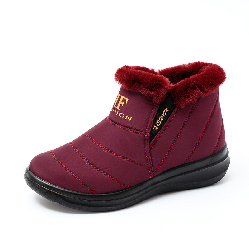 Lightweight Waterproof Elastic Band Warm Fur Lining Ankle Winter Boots