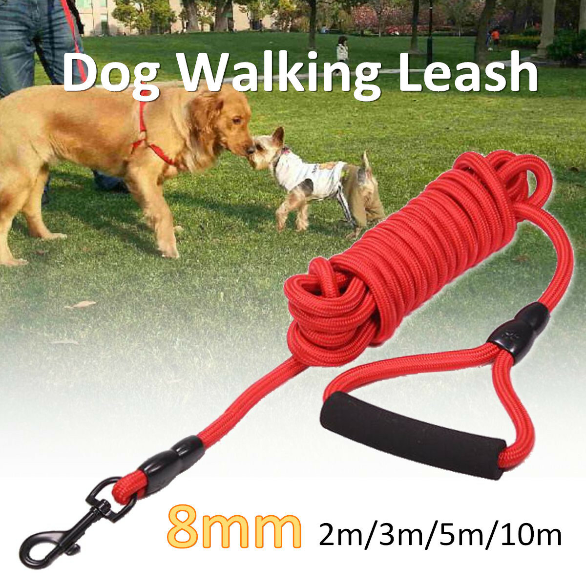 

Dogs Leads Walking Leash Outdoor Pet Puppy Belt Training Strap Collar Rope Red