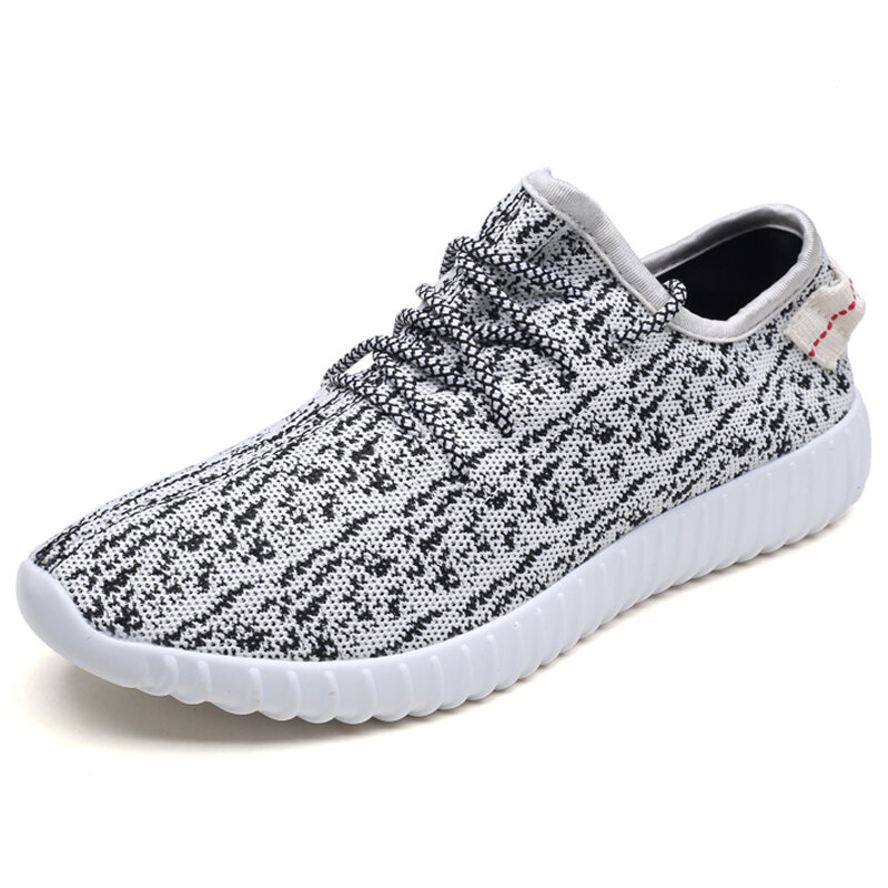 Men Knitted Fabric Breathable Light Weight Sport Running Shoes