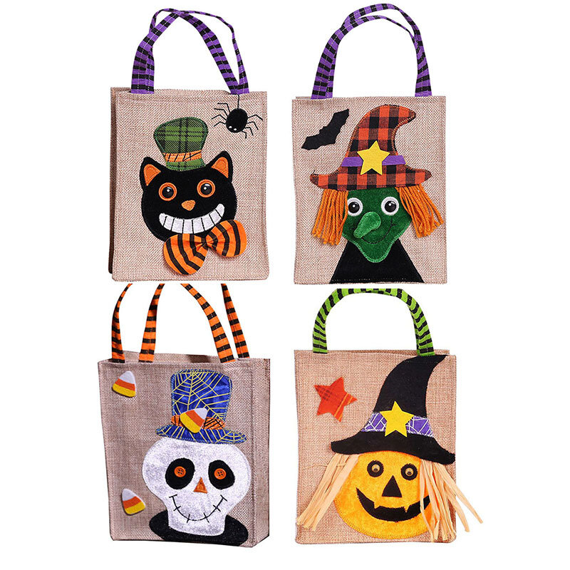 

Halloween Gift Bag Pumpkin Black Cat White Ghost Witch Gift Bag Ghost Festival Candy Bag