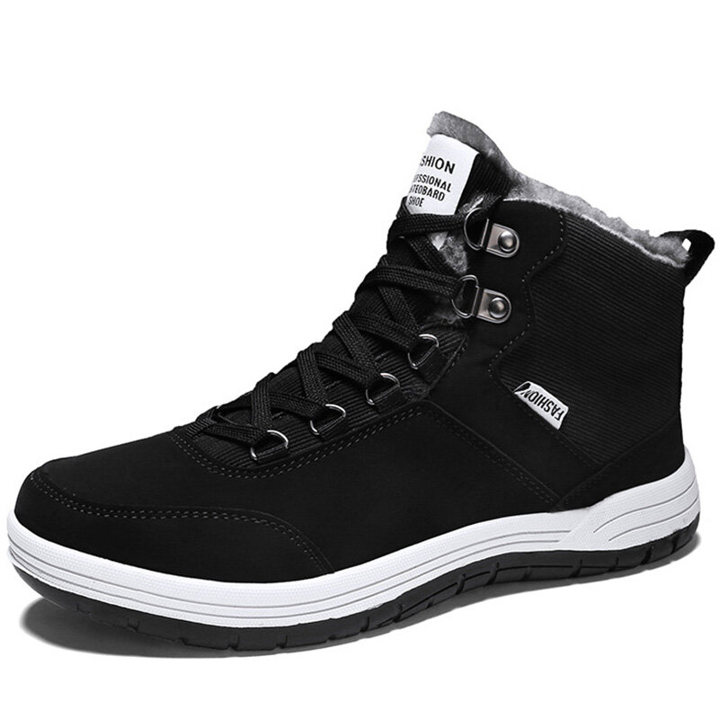 Men Synthetic Suede Plush Lining Non Slip Outdoor Casual Boots 