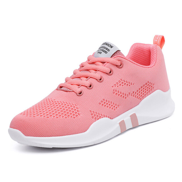 Women Mesh Lace Up Casual Sport Running Casual Flat Shoes